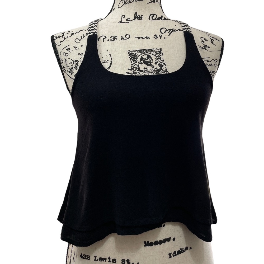 Super Cute Braided Straps Crop Top T Shirt Coastal Sporty Flowy Racerback
